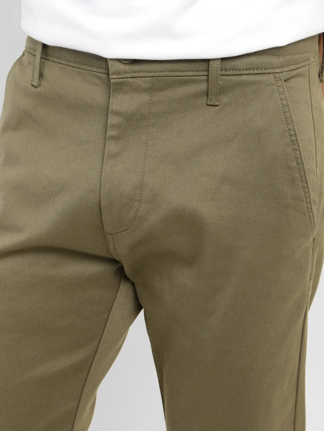 Men's Olive Slim Tapered Fit Chinos