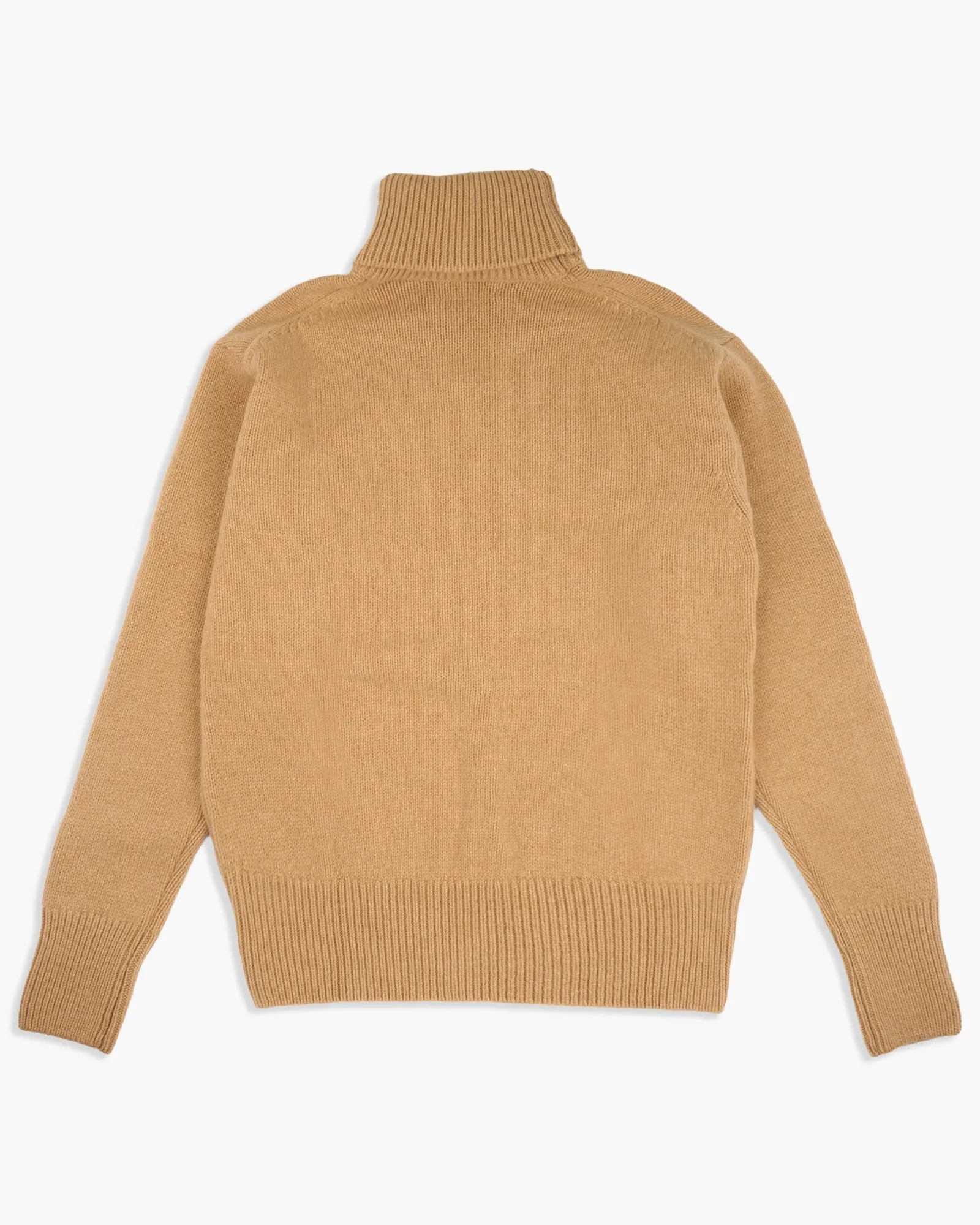 Merz B Schwanen Good Basics LOCT01 Merino Wool & Cashmere Relaxed Turtleneck Pullover - Toffee