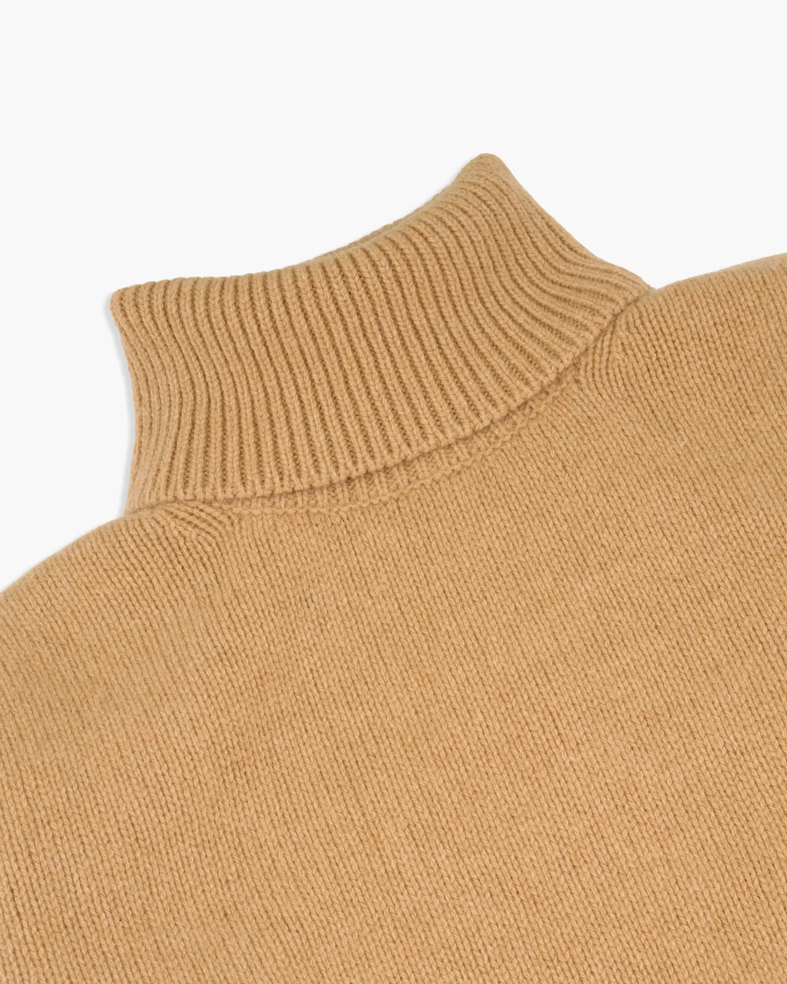 Merz B Schwanen Good Basics LOCT01 Merino Wool & Cashmere Relaxed Turtleneck Pullover - Toffee