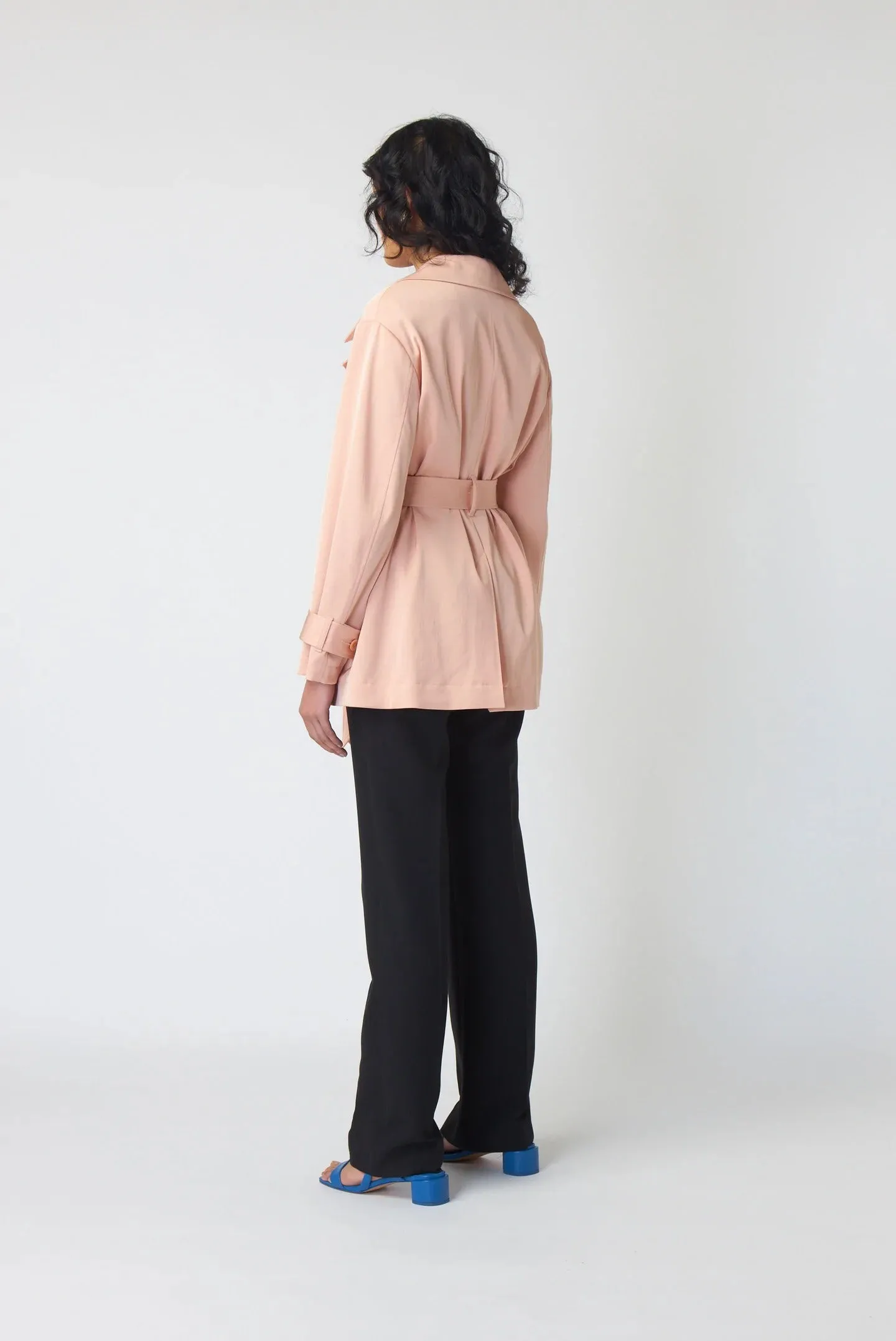 Milton Cropped Coat - Blush