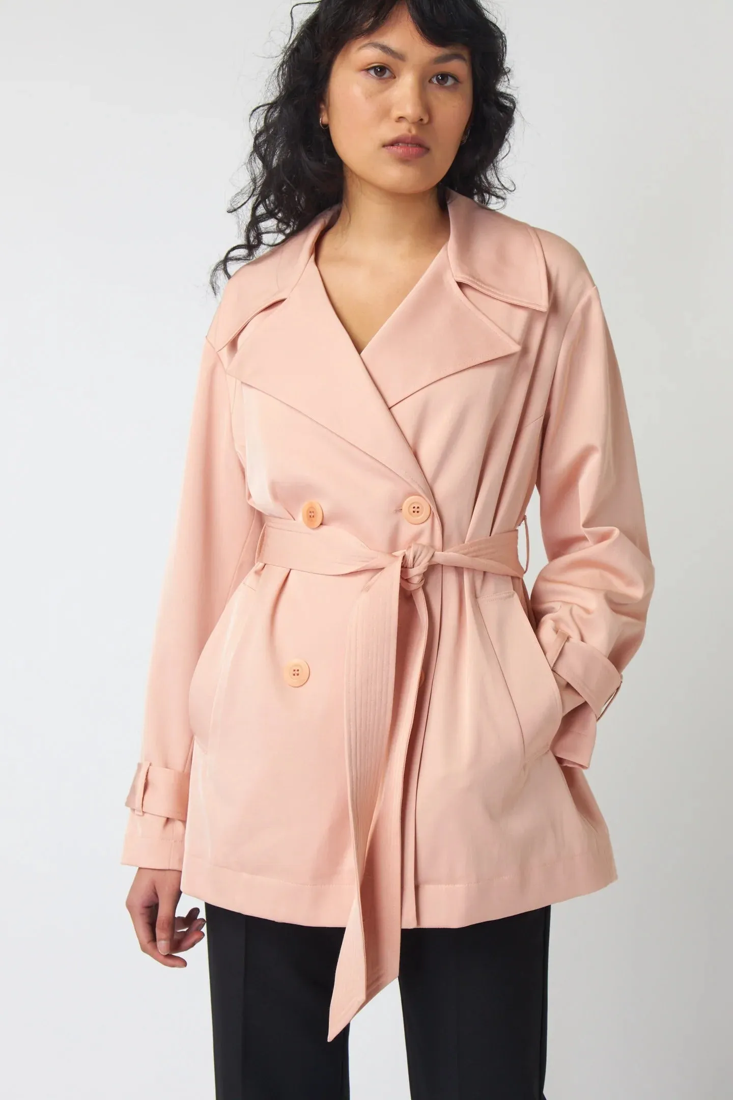 Milton Cropped Coat - Blush