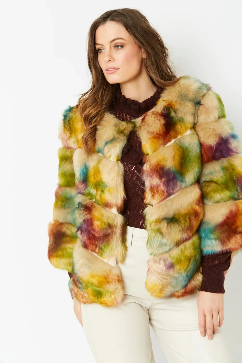 Mocha Faux Fur Ella Coat