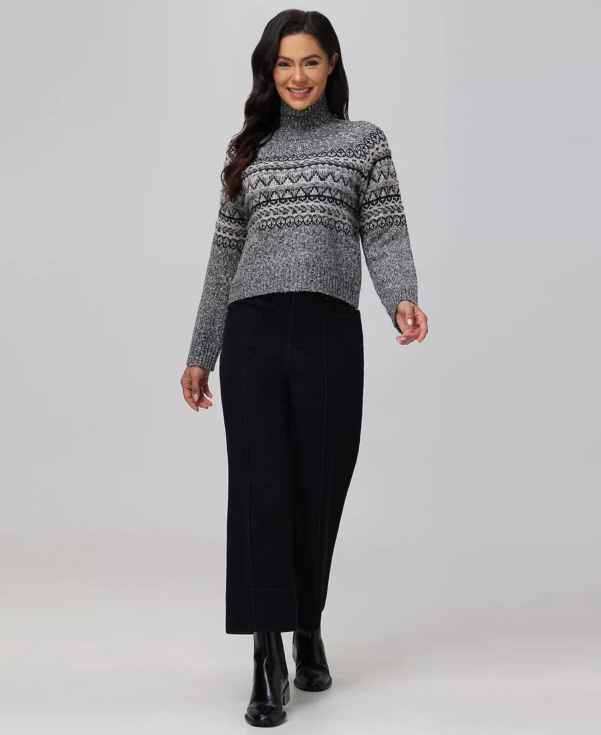 Mock Neck Fairisle Pullover