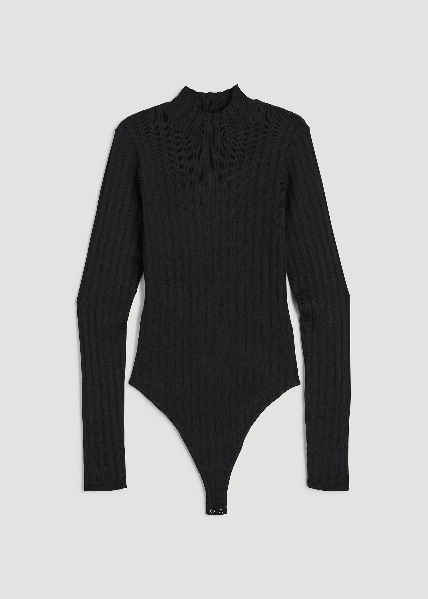 Mock Neck Sweater Bodysuit for Tall Women in Black