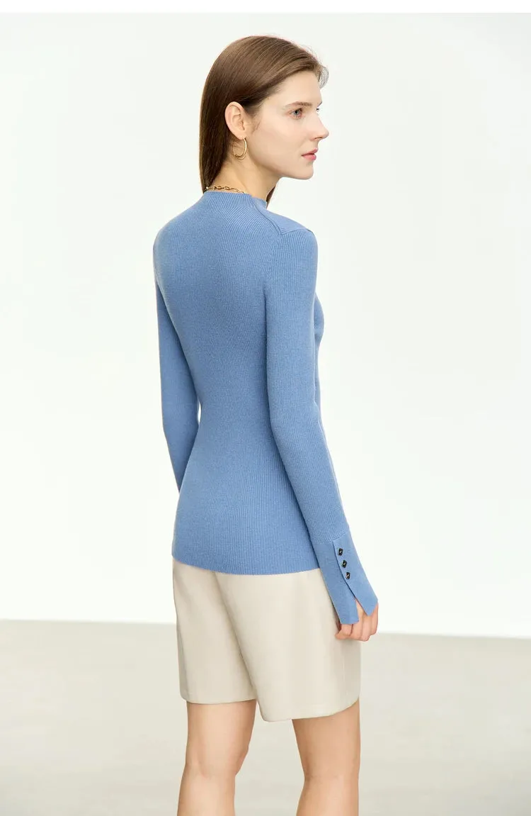 Mock Neck Women's Pullover Sweater