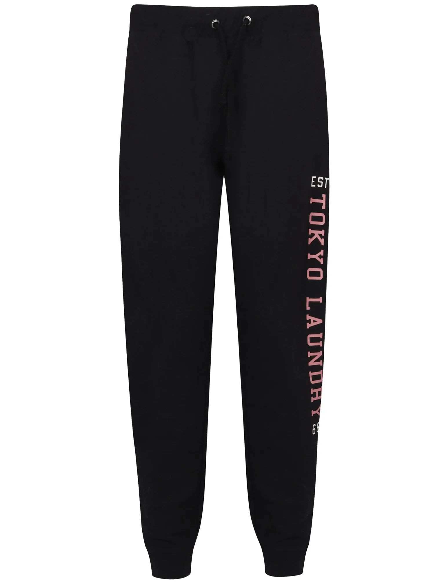 Mylo Loop Back Fleece Cuffed Joggers In Black - Tokyo Laundry