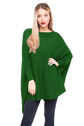 New Italian Ladies Women Batwing Tassels Poncho Knitted Winter Shawl