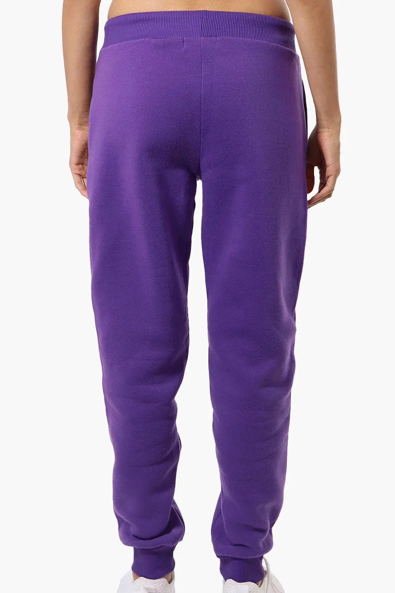 New Look Colour Block Fleece Joggers - Purple