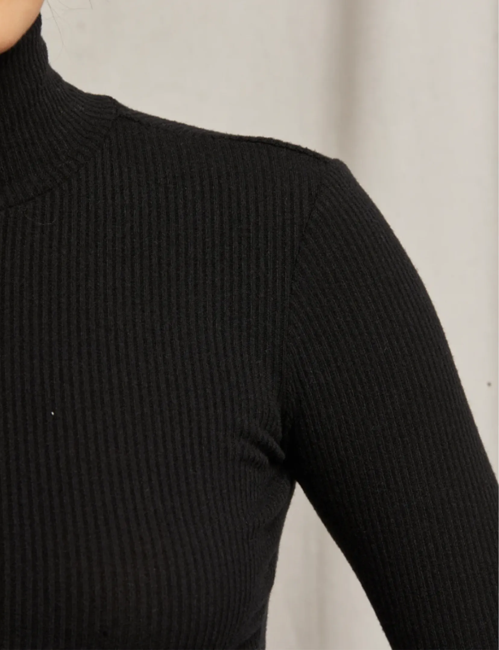 Noelle Turtleneck Sweater, Black