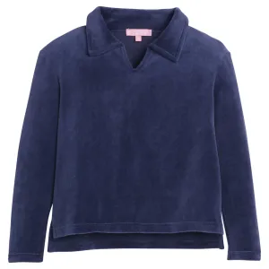 Polo Pullover - Navy Velour