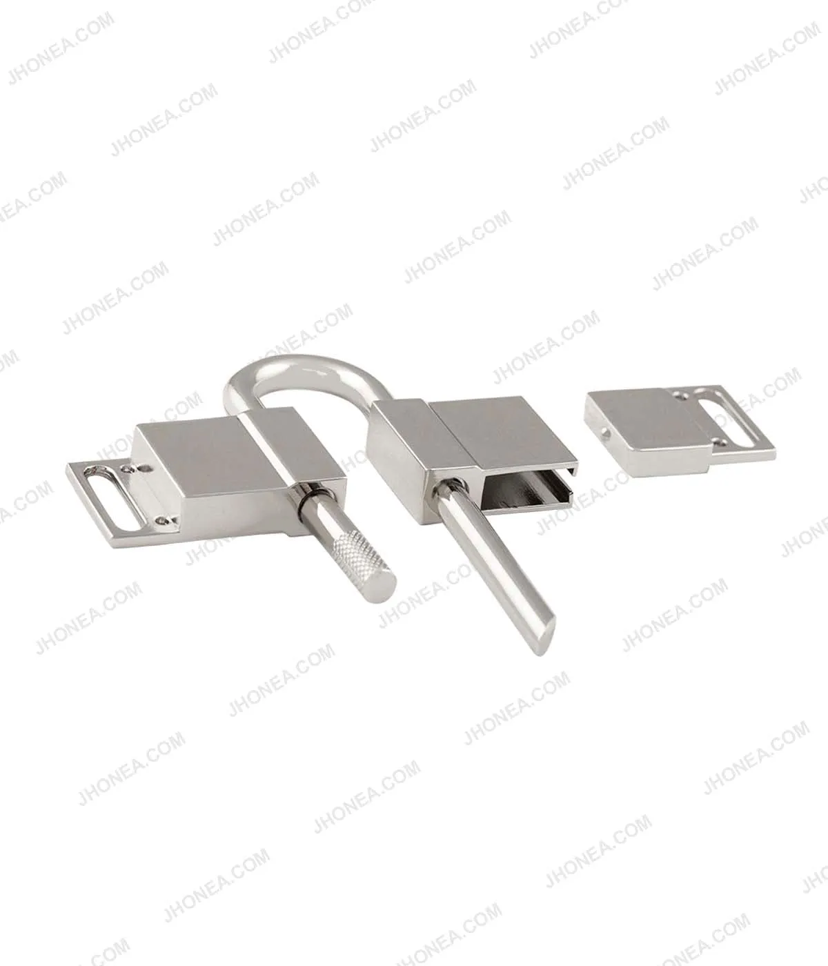 Premium Silver Chrome Finish Padlock-Style Buckle Accessory