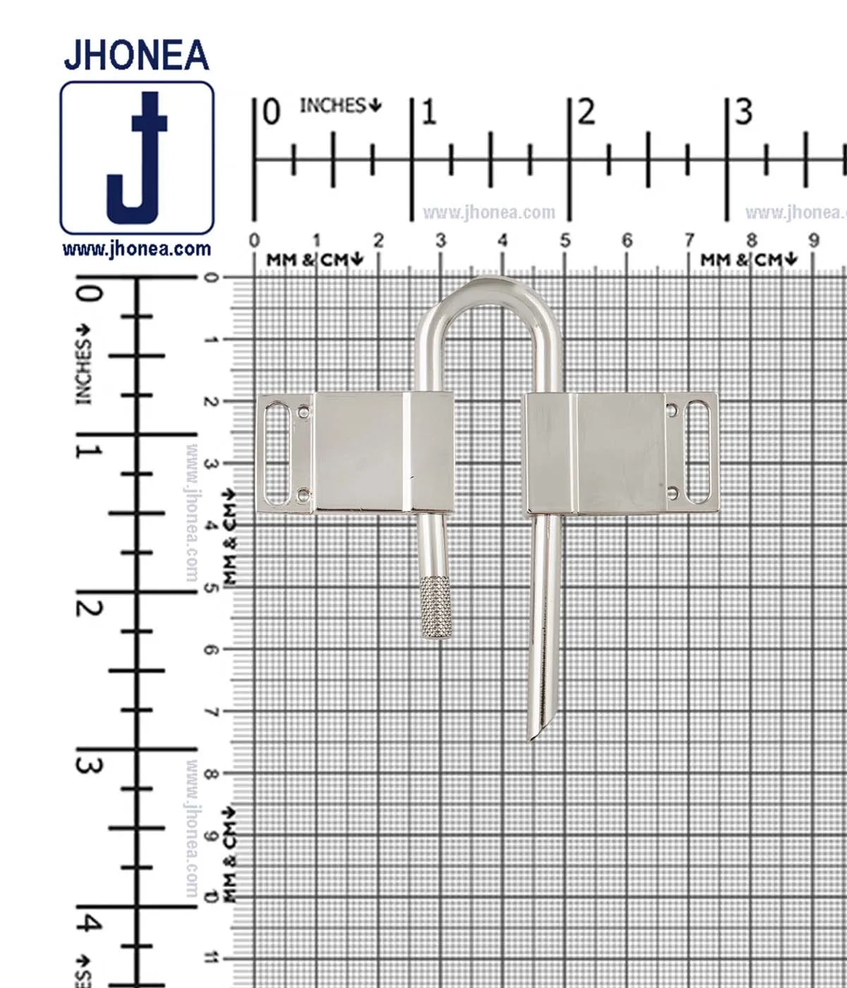 Premium Silver Chrome Finish Padlock-Style Buckle Accessory