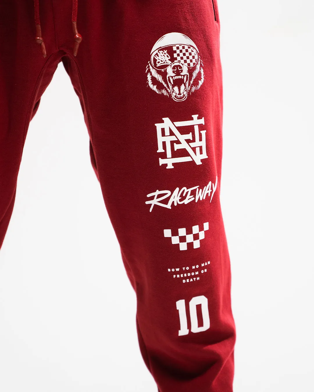 RACE BEAR FITTED JOGGERS - MAROON