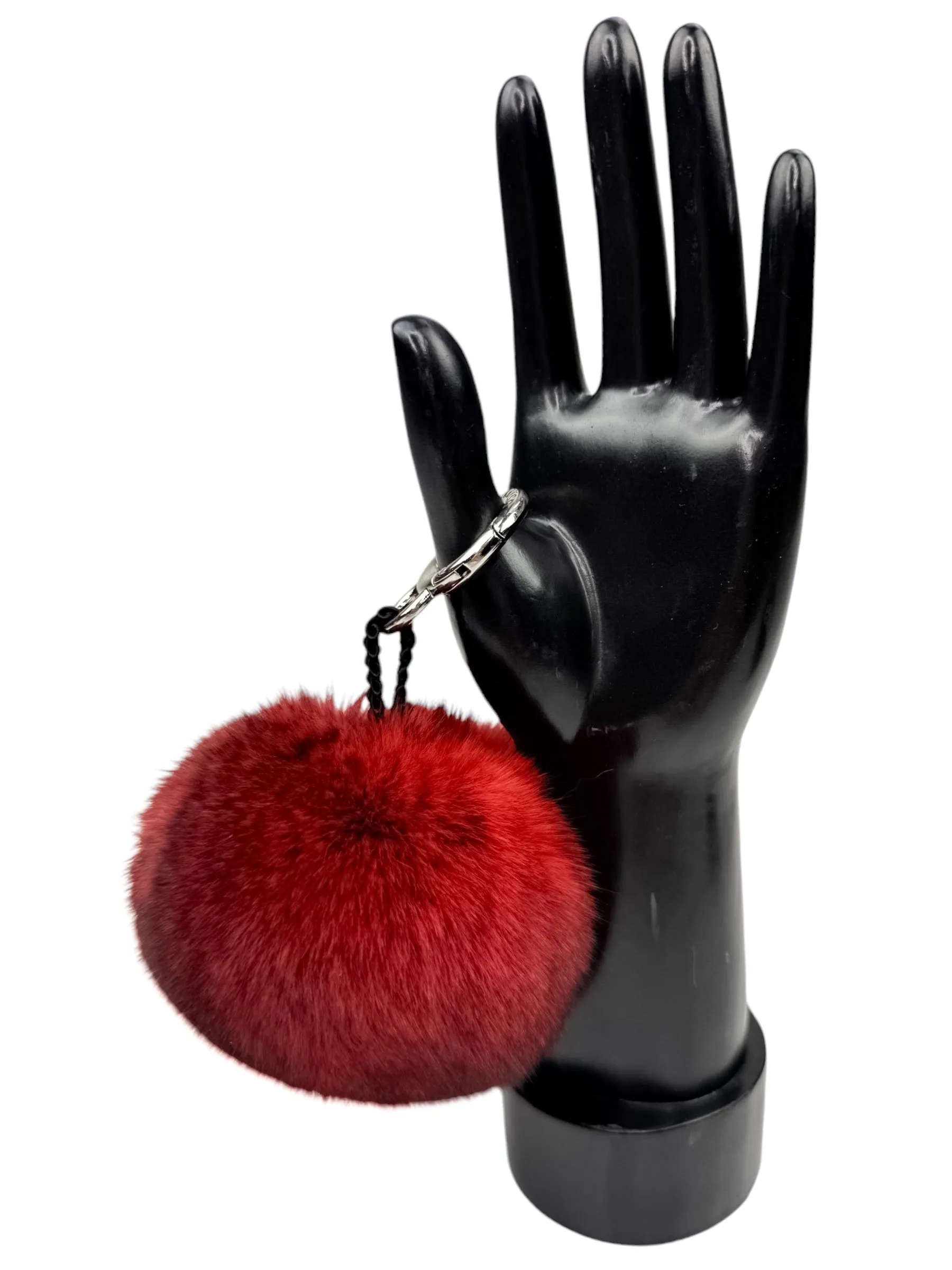 Red Chinchilla Fur Bag Charm