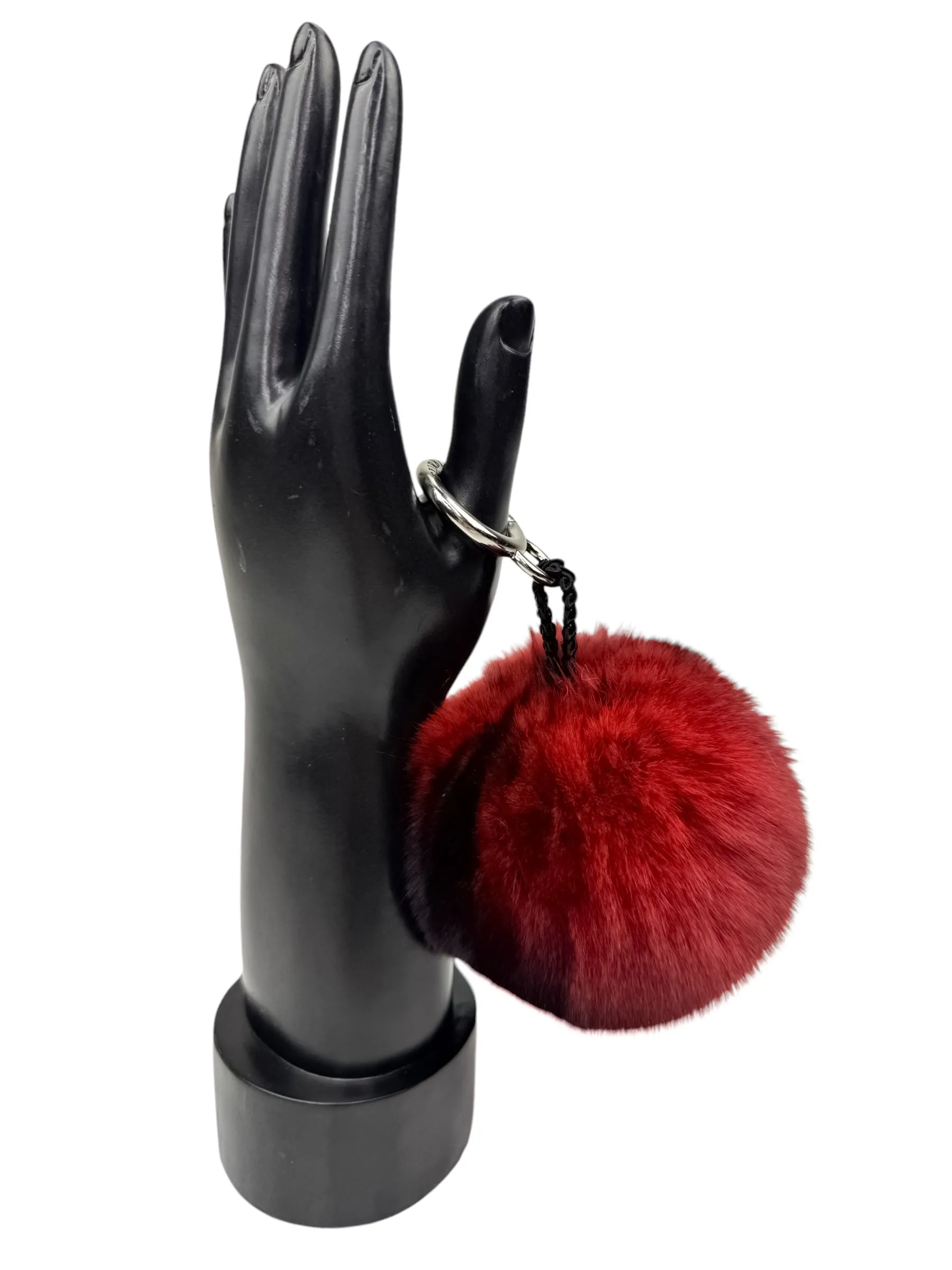 Red Chinchilla Fur Bag Charm