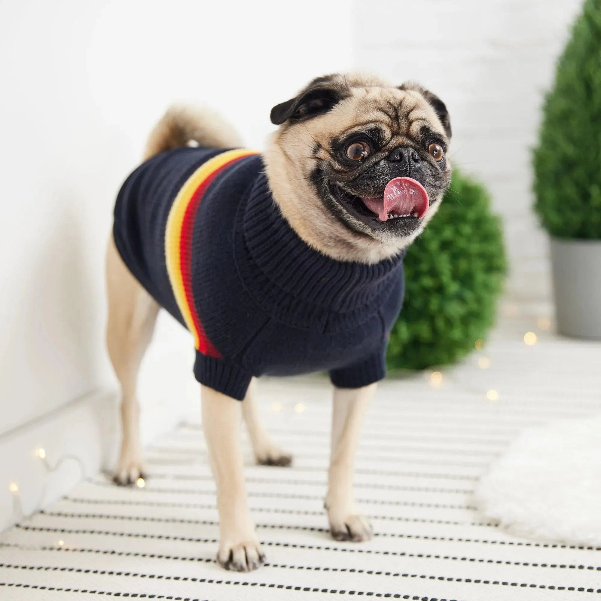 Retro Dog Sweater - Navy