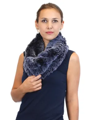 REX RABBIT FUR COWL NECK CIRCULAR STRETCH SCARF