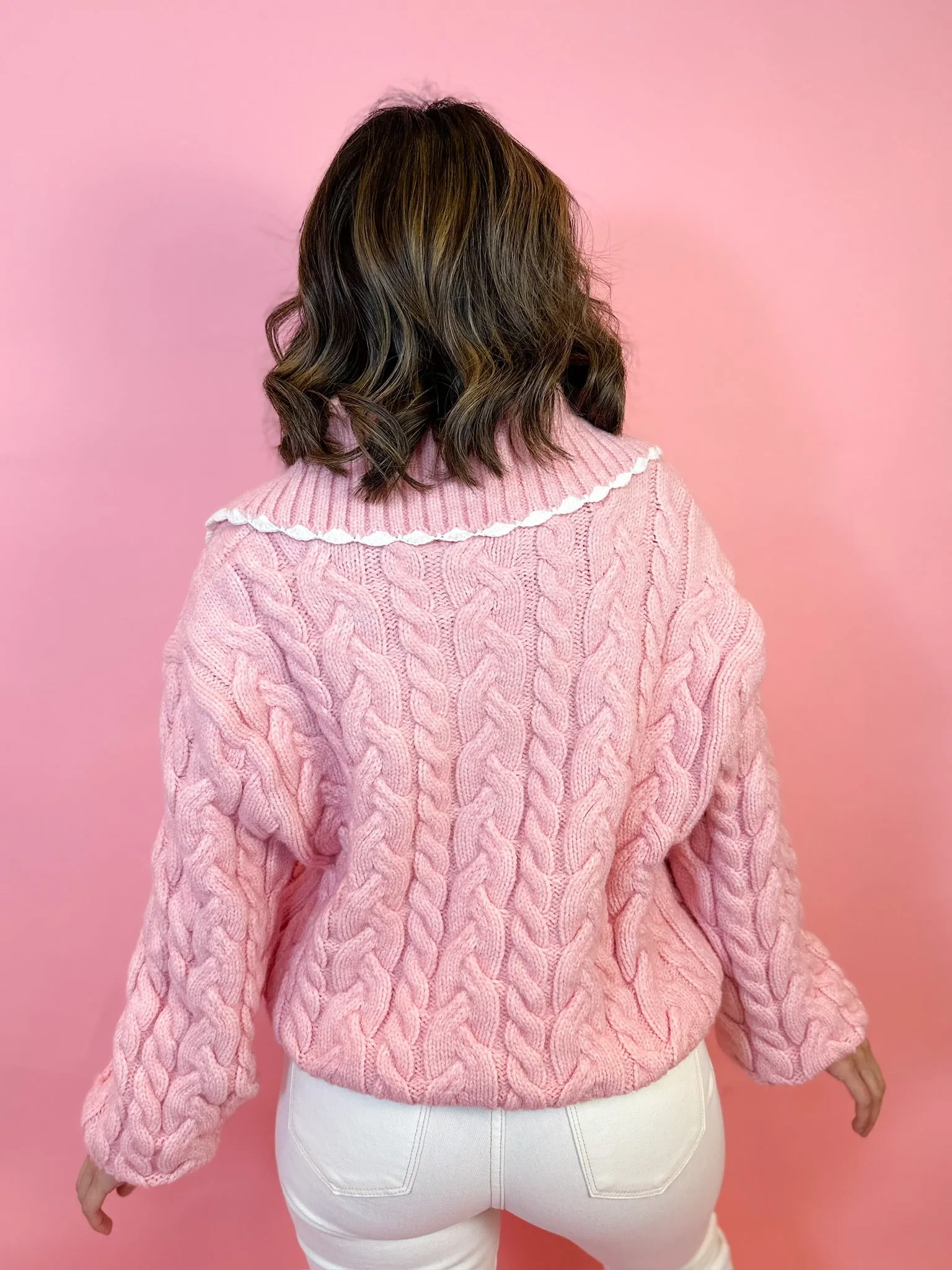 Seren Collard Cable Cardigan