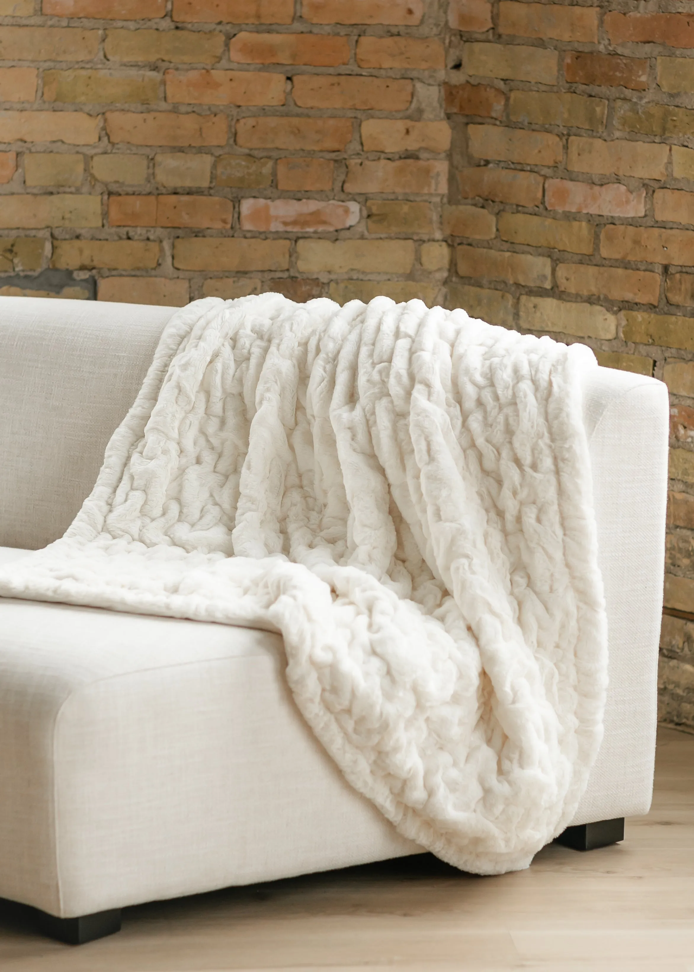 Soft Warm Ruched Throw Blanket 50x60"