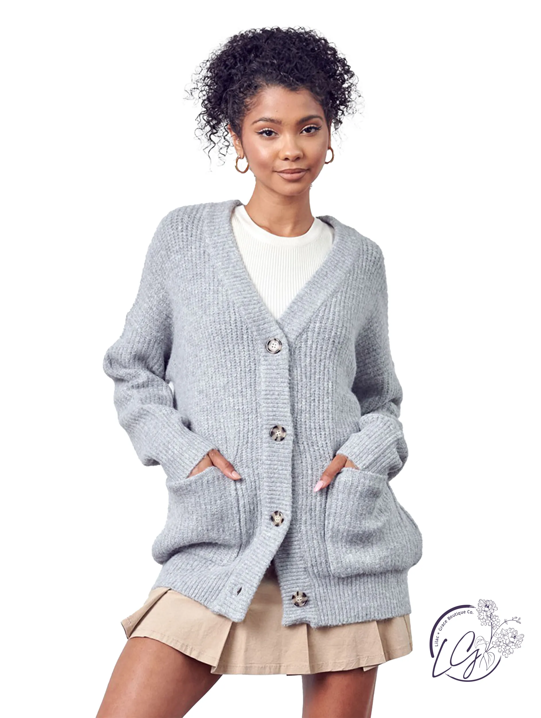 Staying On My Mind Ribbed Oversized Cardigan