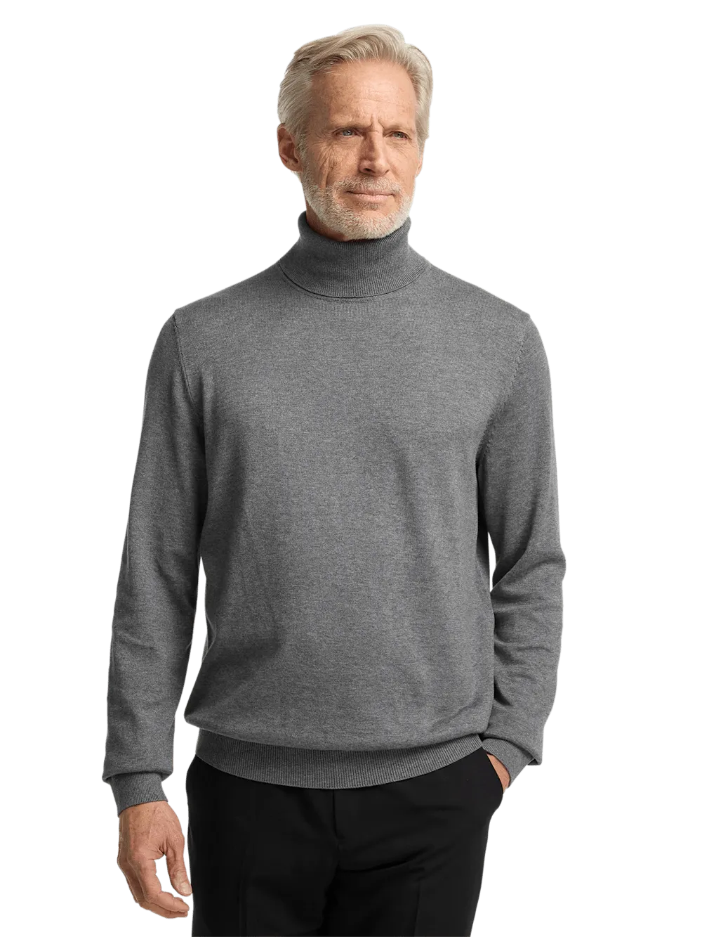 Supima Cotton Turtleneck - Medium Grey