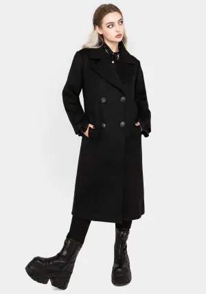 Theia Double Breasted Longline Wool Blend Coat