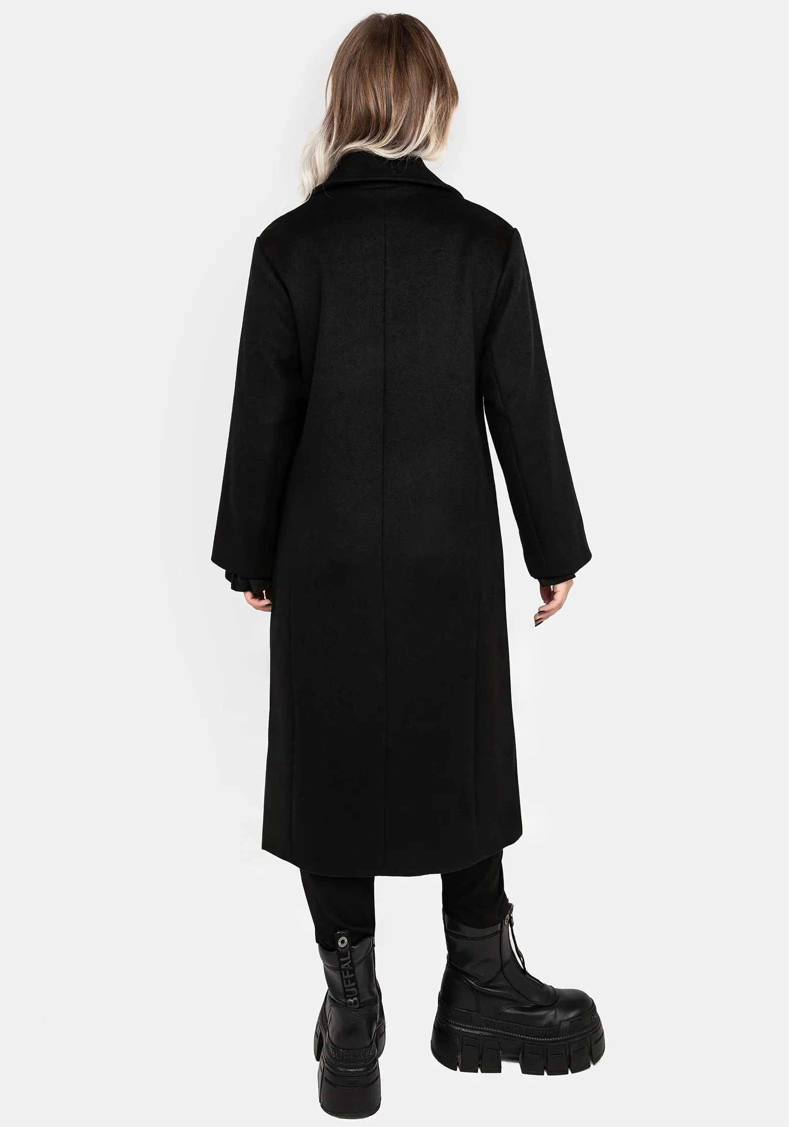 Theia Double Breasted Longline Wool Blend Coat