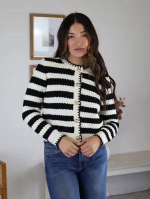 Trenton Striped Knit Cardigan