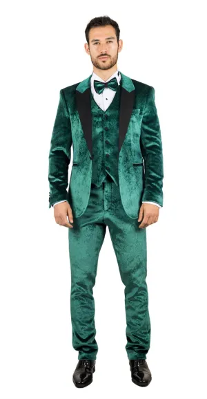 TruClothing AK-25 - Men's Green 3 Piece Wedding Tuxedo Suit