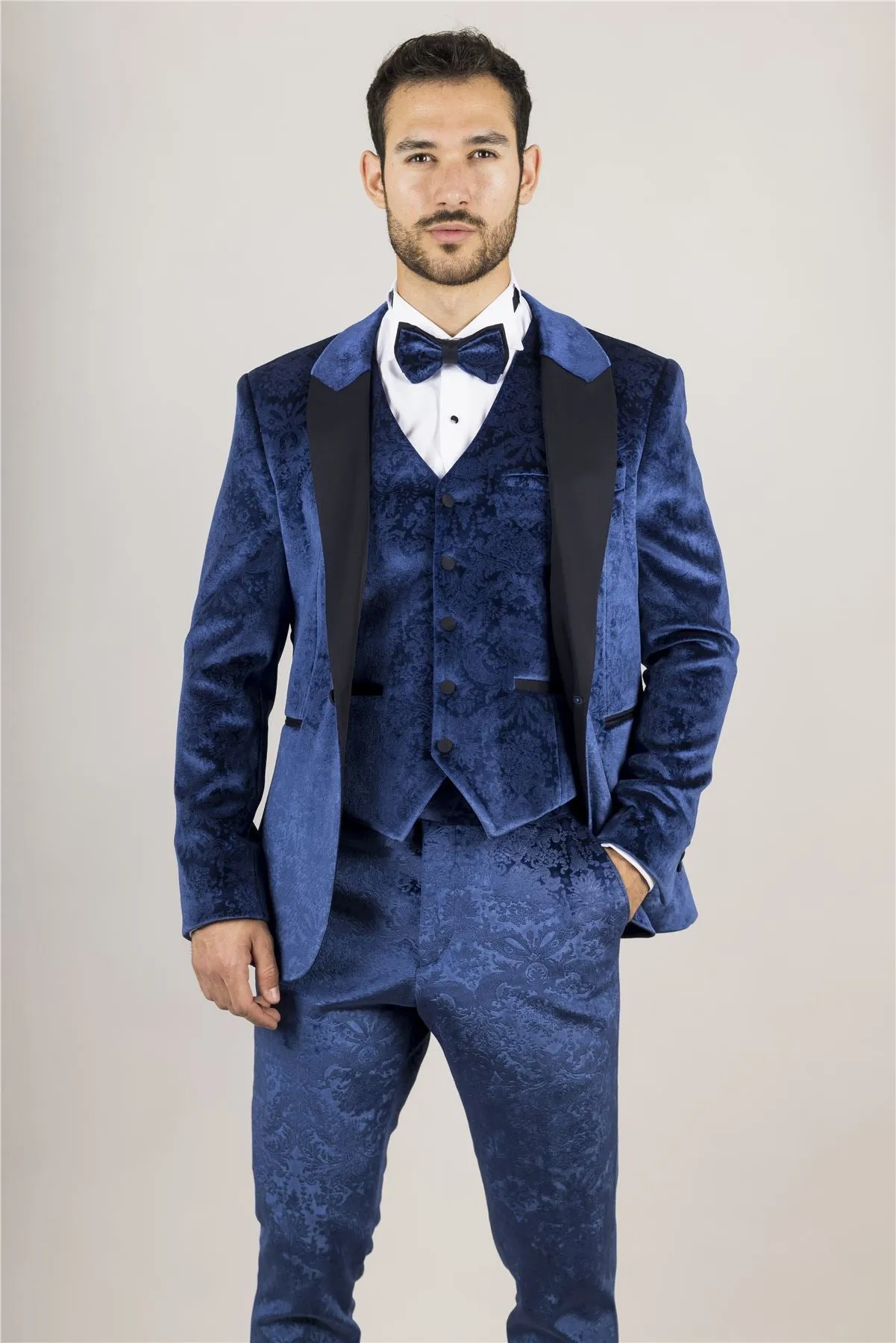 TruClothing AK-27 - Men's Blue 3 Piece Wedding Tuxedo Suit