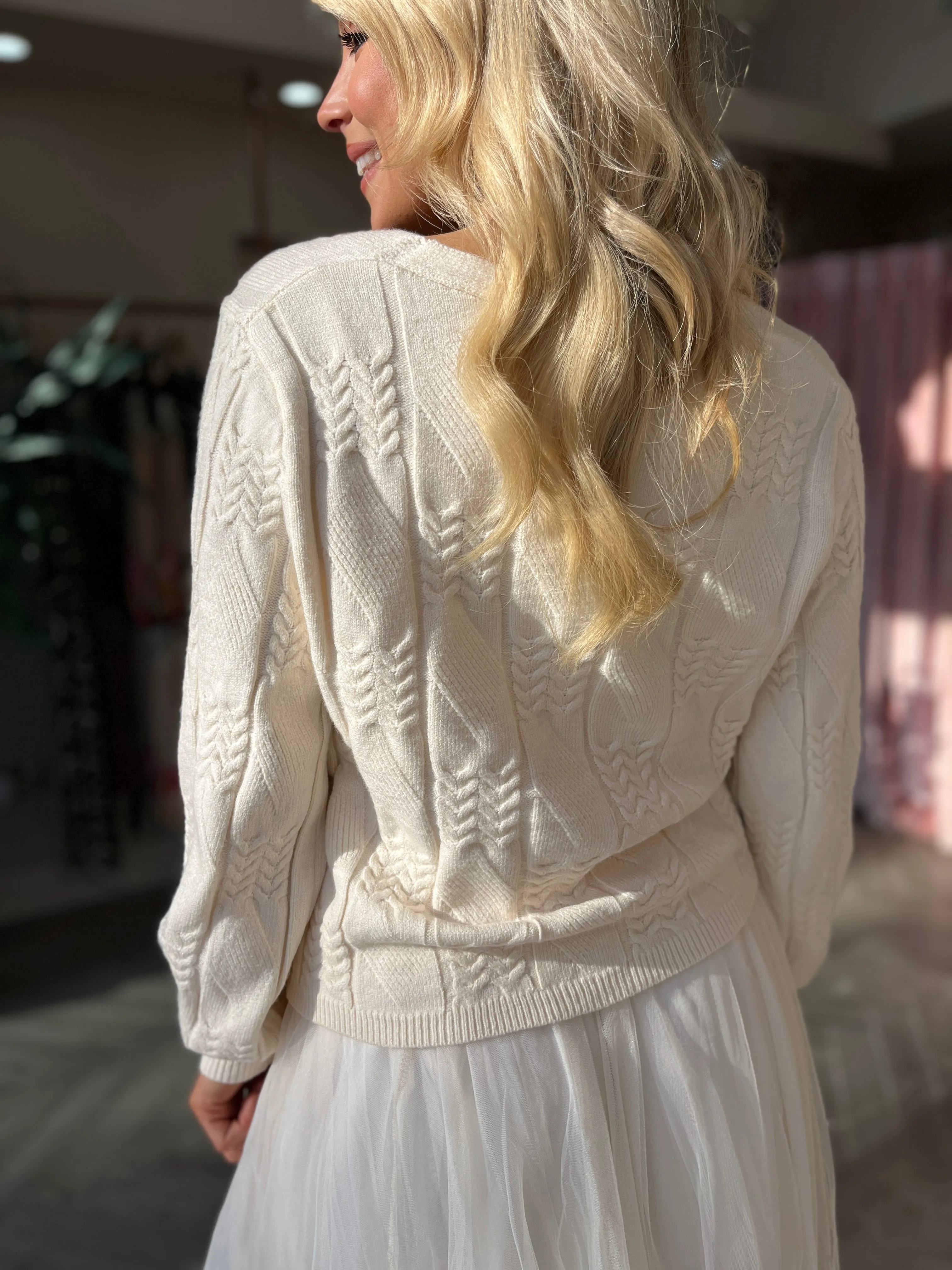 Tulle & Knit Cream Two Piece