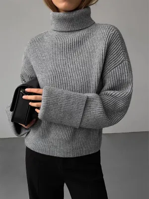 Turtleneck Ribbed Warm Sweater