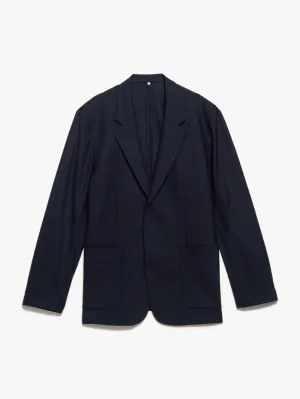 Unstructured Wool Blazer -- Dark Navy