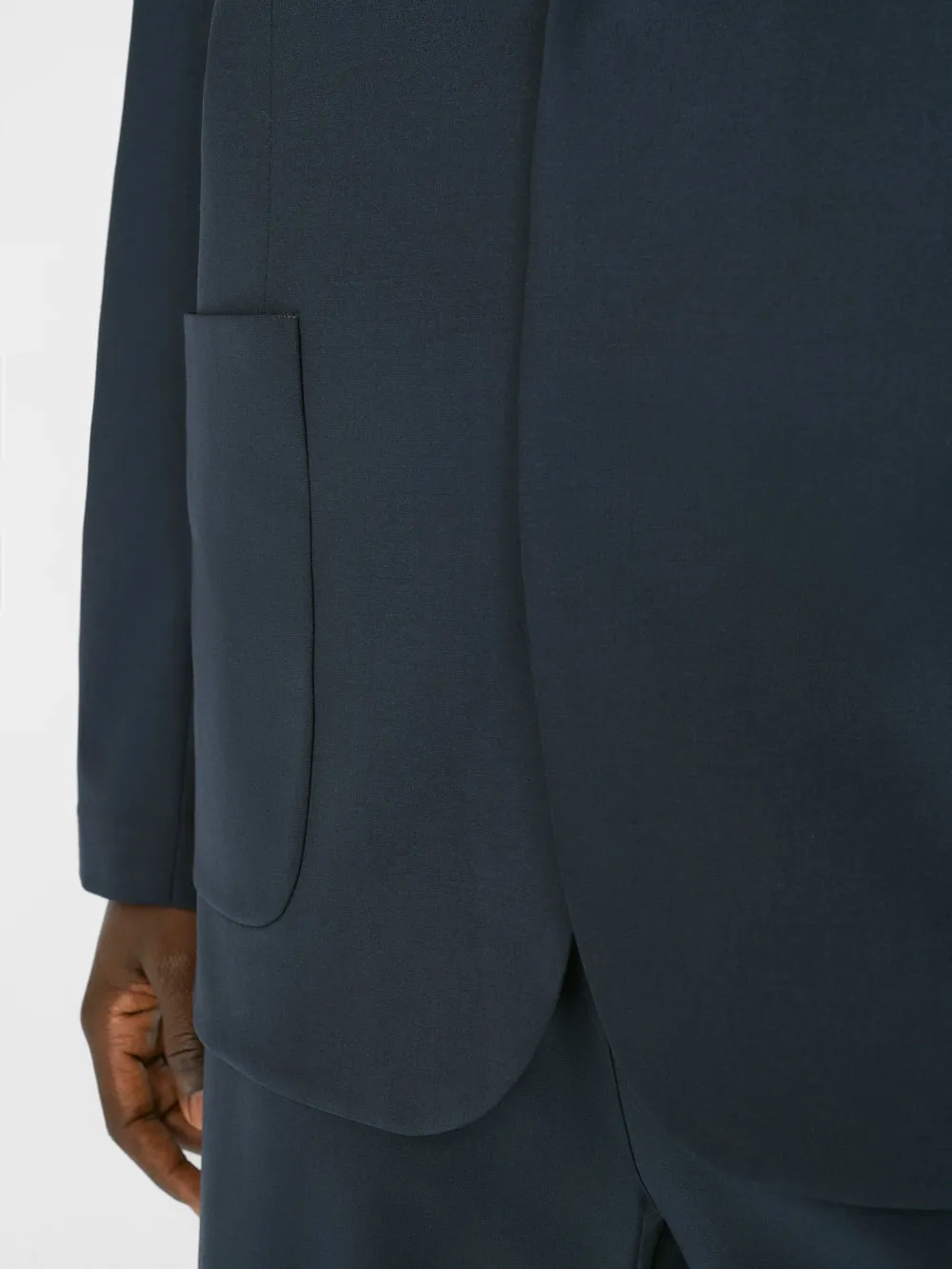 Unstructured Wool Blazer -- Dark Navy