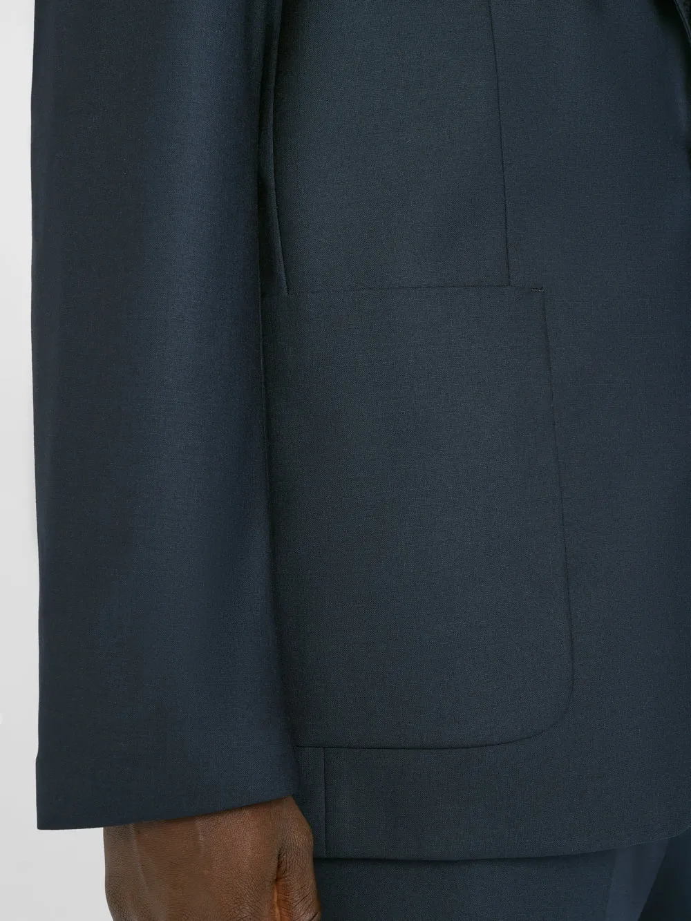 Unstructured Wool Blazer -- Dark Navy