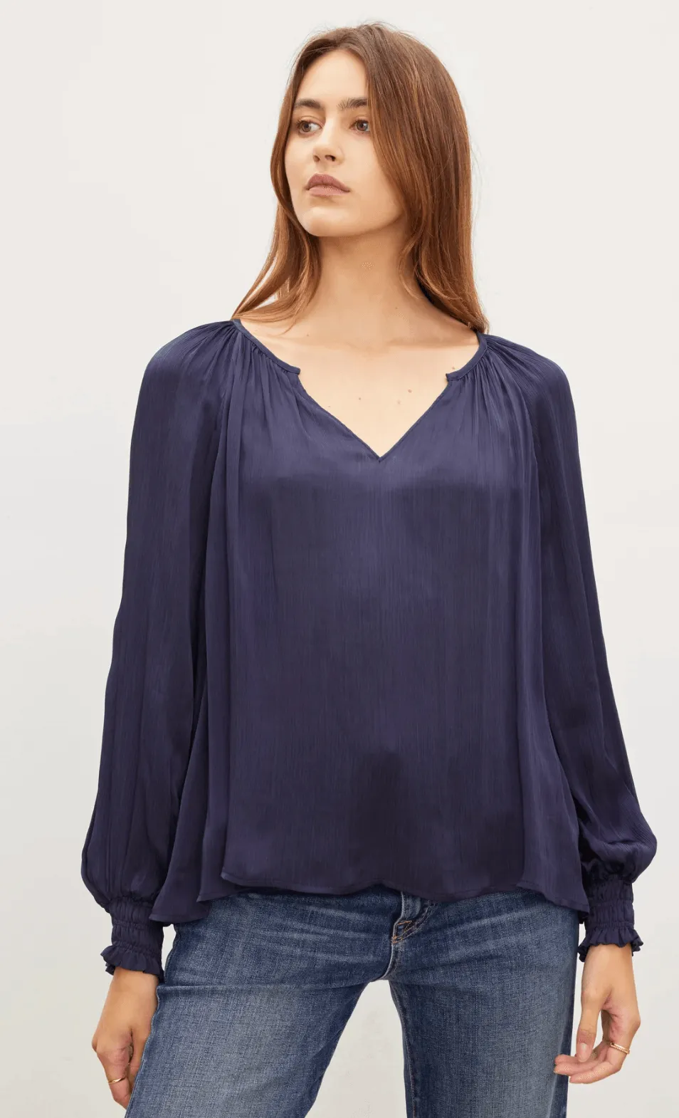 Velvet Helen Top Navy