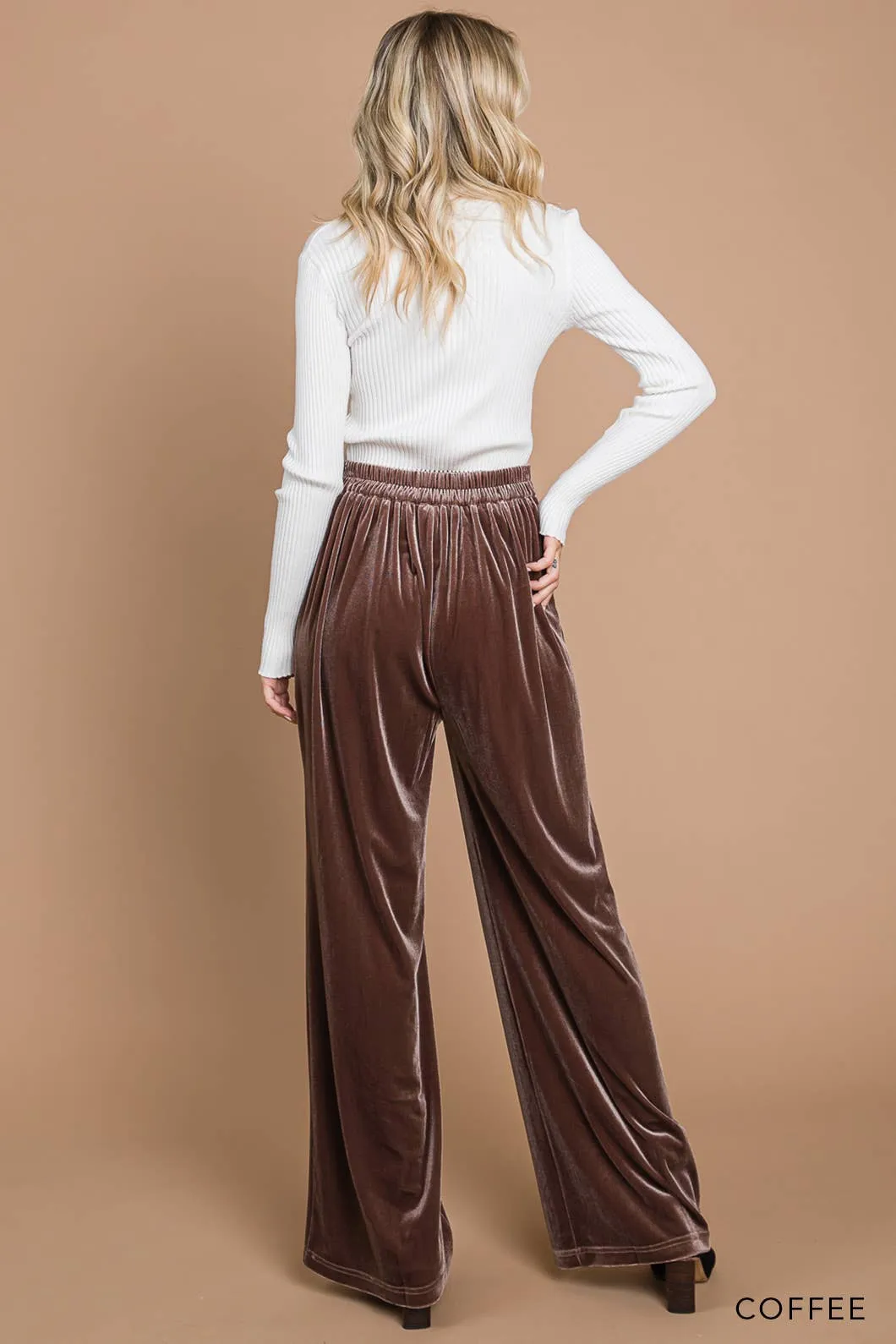 Velvet Wide Leg Pants