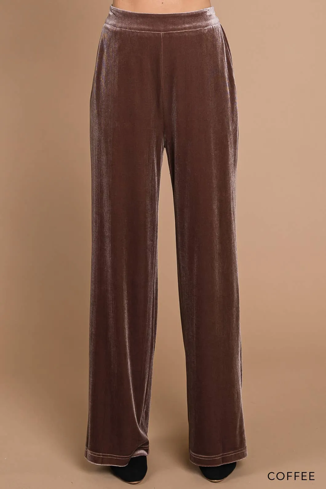 Velvet Wide Leg Pants