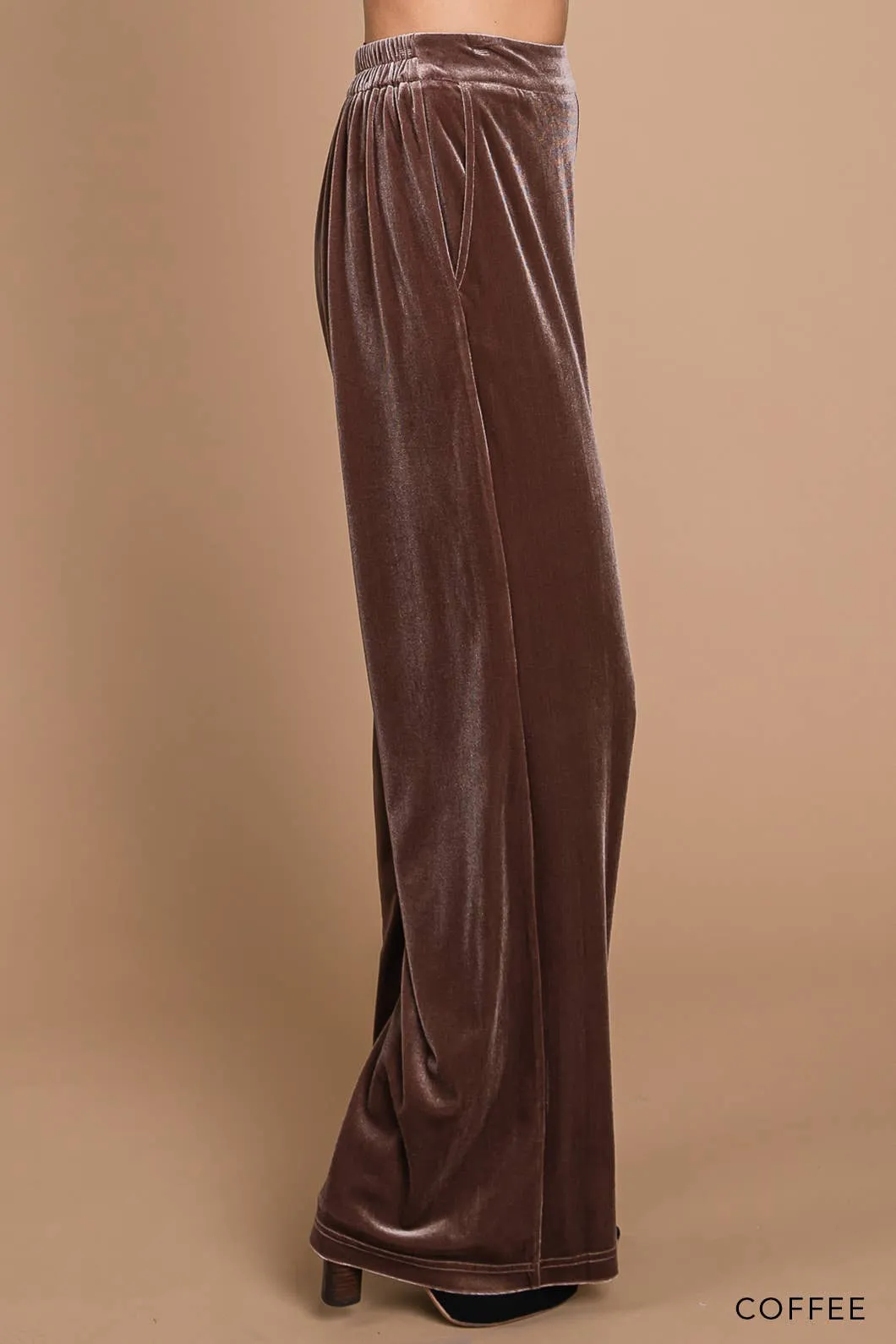 Velvet Wide Leg Pants