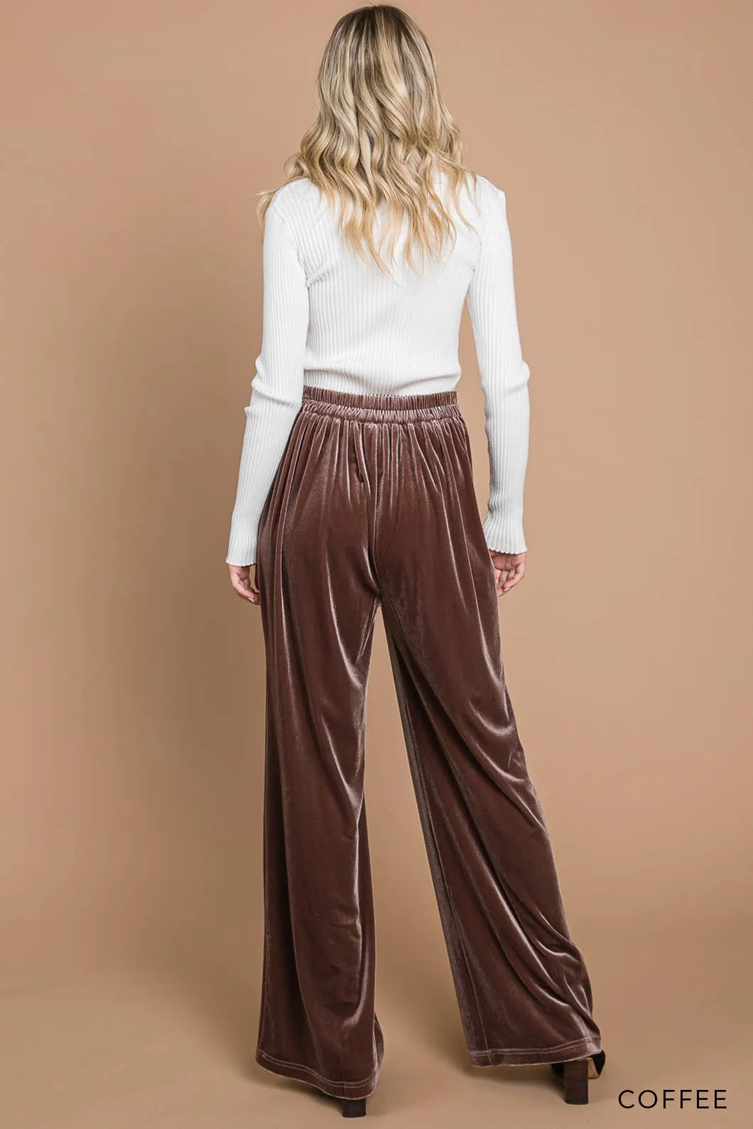 Velvet Wide Leg Pants