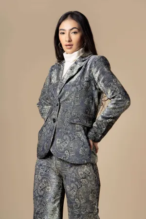 Vintage Paisley Luxe Velvet Ladies Blazer