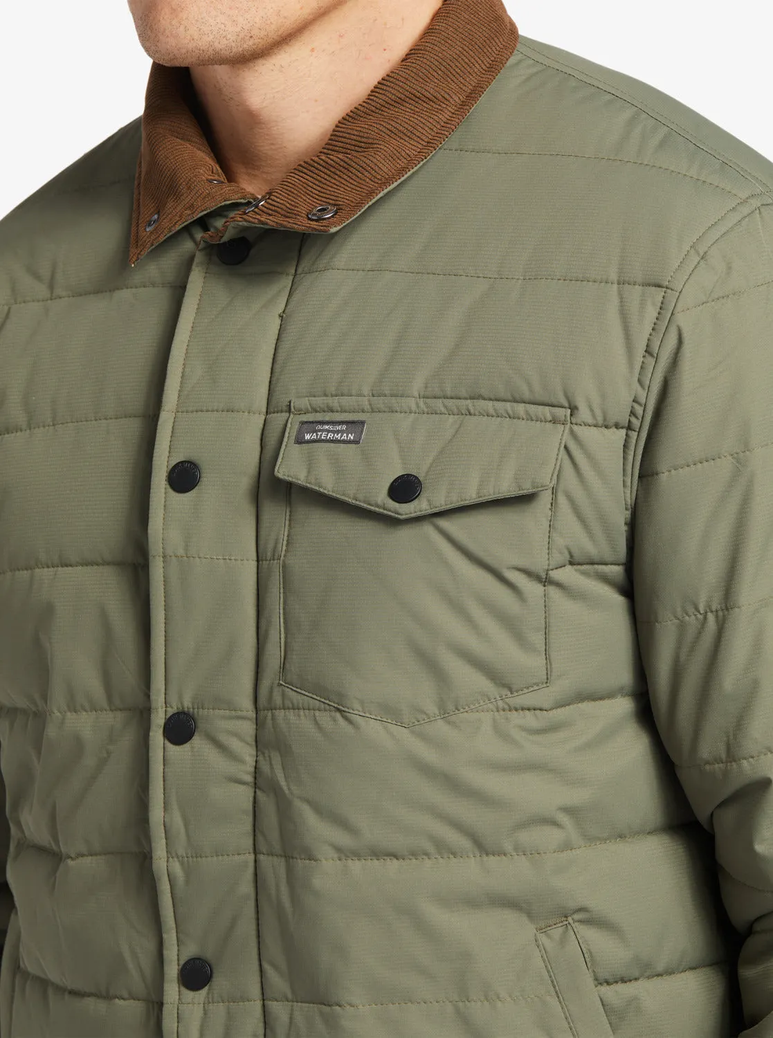 Waterman Ocean Caves Lightweight Puffer Jacket - Dusty Olive