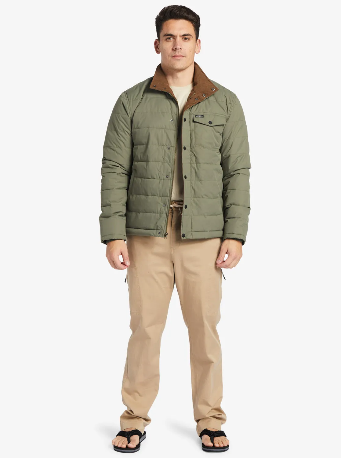 Waterman Ocean Caves Lightweight Puffer Jacket - Dusty Olive