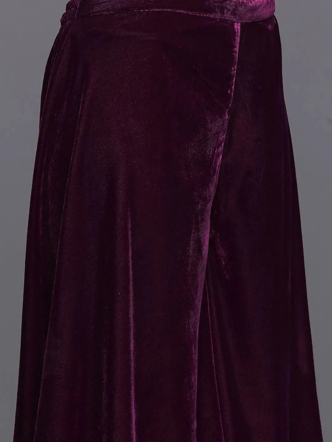 Wine Solid Velvet Co-Ords