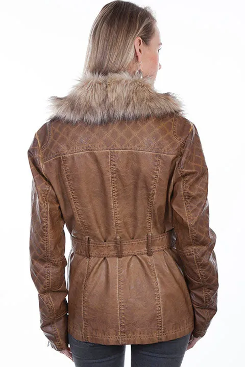 Women's Honey Creek Outerwear Collection: Faux Fur Jacket Oversized Lapels