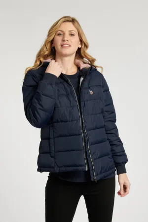 Womens Lightweight Puffer Jacket in Navy Blue