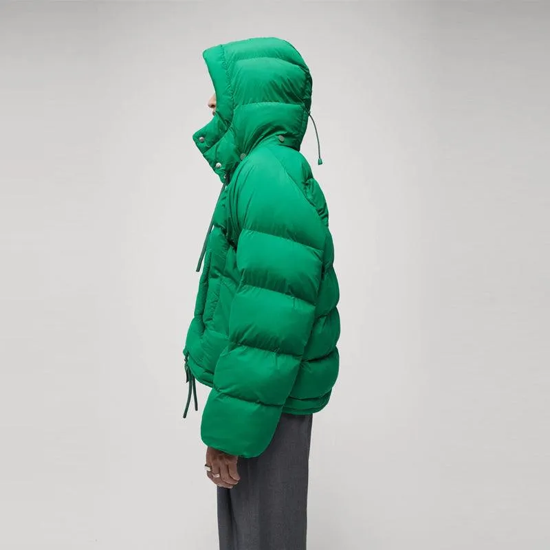 Women's Simple Green Puffer Jacket