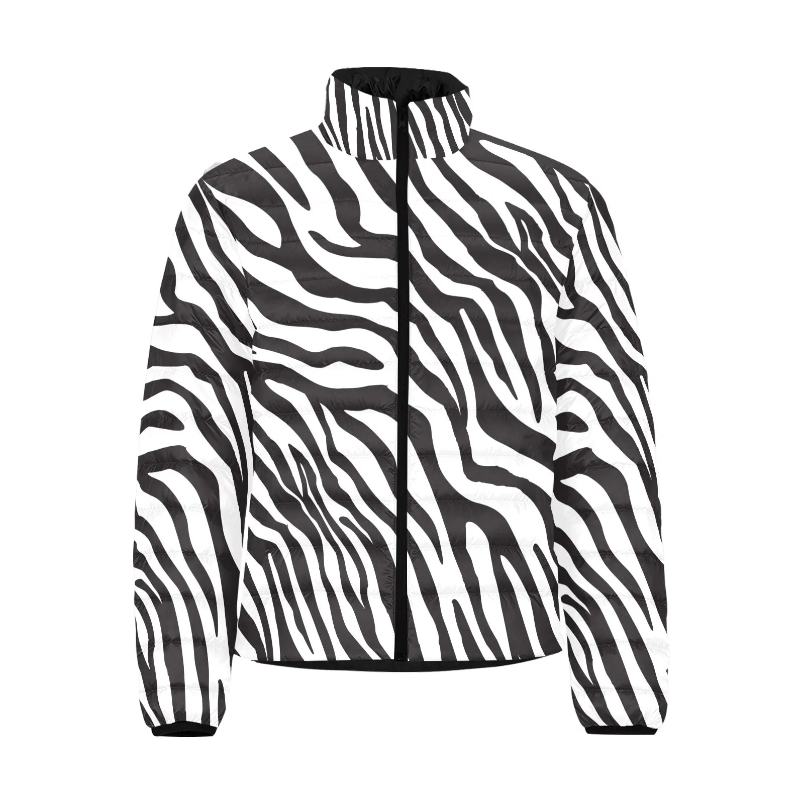 Zebra Print Mens Lightweight Puffer Jacket